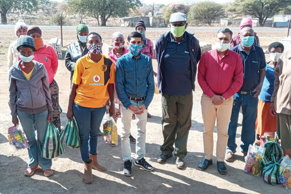 Food parcels for Disake village