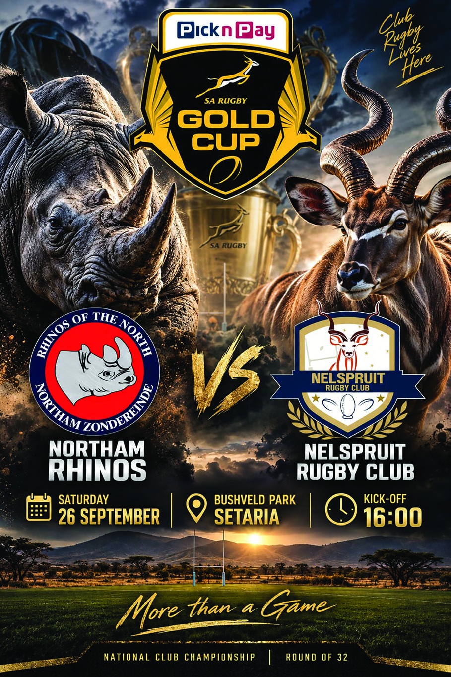 Pick n Pay Gold Cup: Northam Rhinos vs Nelspruit